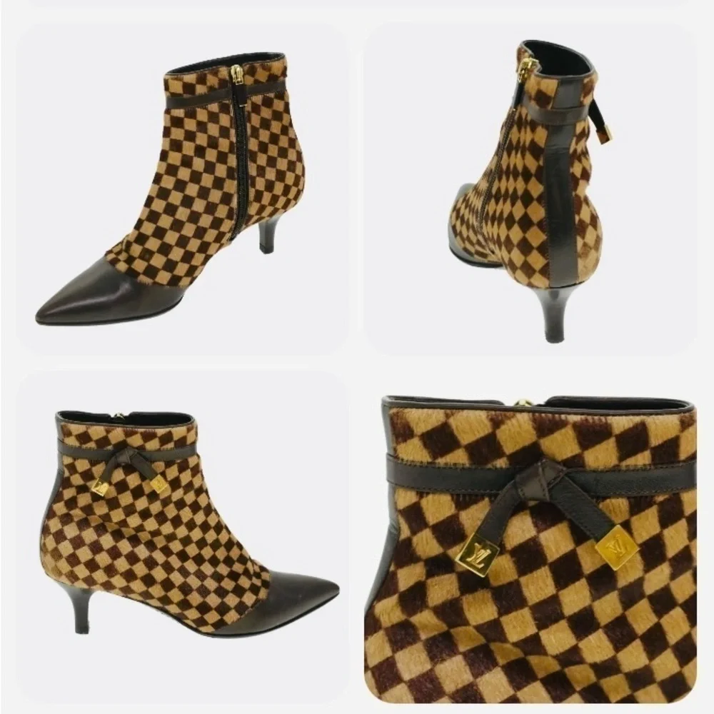 Louis VUITTON Damier Sauvage Heeled Boots - Size 6 - 6.5 - Picture 2 of 14
